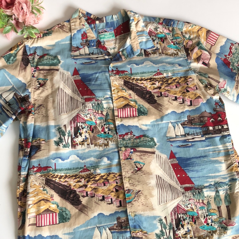 Reyne Spooner Hotel Del Coronado XXL Hawaiian Shirt Reyne Spooner Corona…